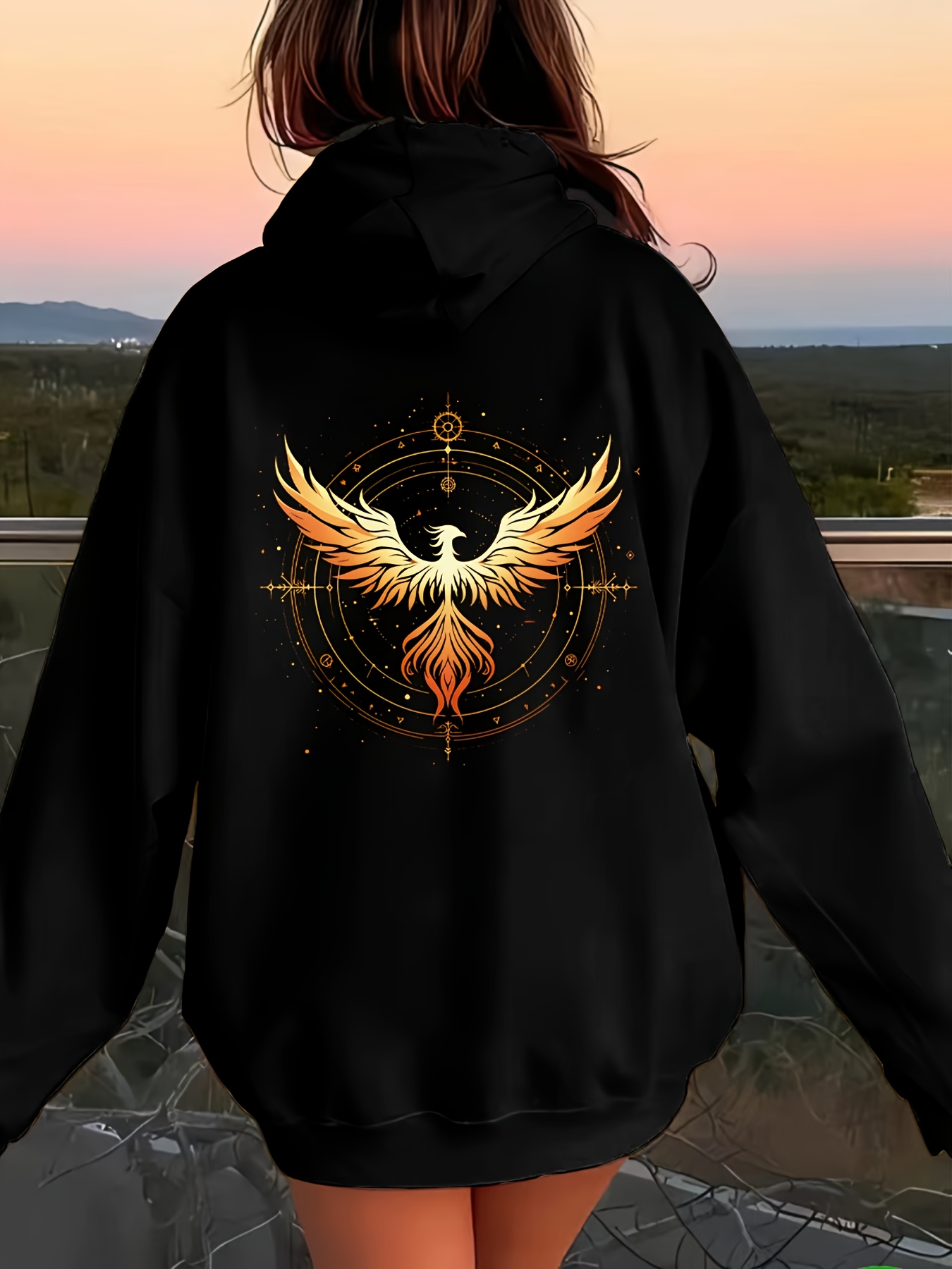 Fishing Hoodie - Ateşli Anka Kuşu Desenli Erkek Modası